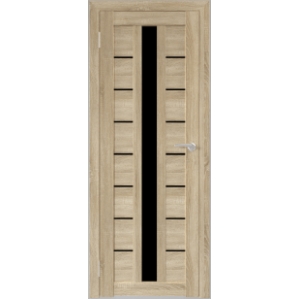 Дверь межкомнатная Бона 17, Дуб Санома (Черное стекло)